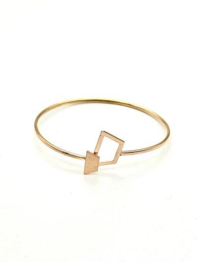 دستبند بنگل طلا 3.97 GR زنانه طرح Dior زرد رنگ 02