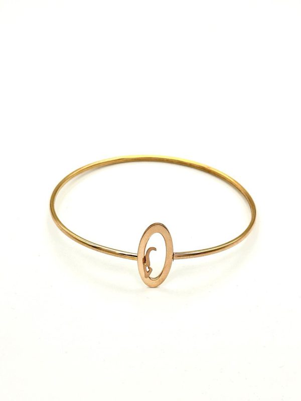 دستبند بنگل طلا 3.86 GR زنانه طرح حب زرد رنگ
