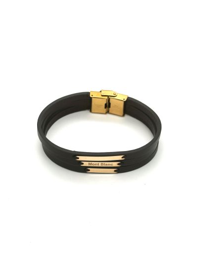 دستبند چرم طلا 0.66 GR زنانه و مردانه قفل مگنتی 04