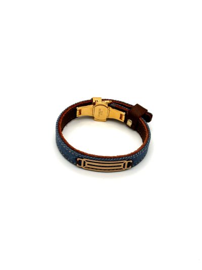 دستبند طلا جین 0.64 GR زنانه و مردانه قفل رولکسی براق 06