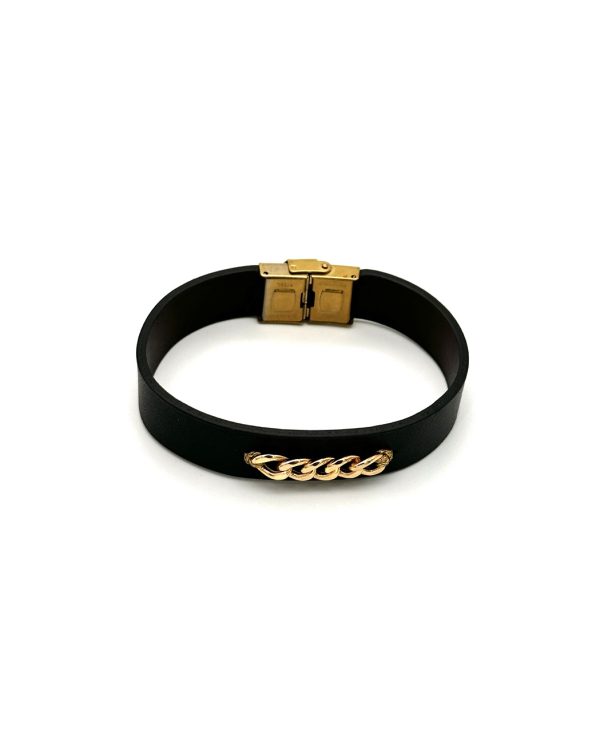 دستبند چرم طلا 1.07 GR کارتیر زنانه و مردانه قفل مگنتی 01