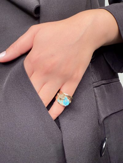 انگشتر طلا 6.58 GR فیروزه زنانه زرد رنگ 1